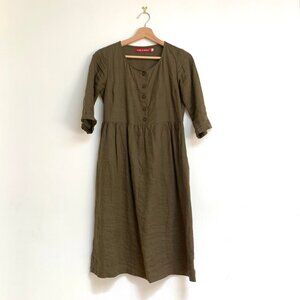 Pyne & Smith No.12 Linen Midi Dress in Beech